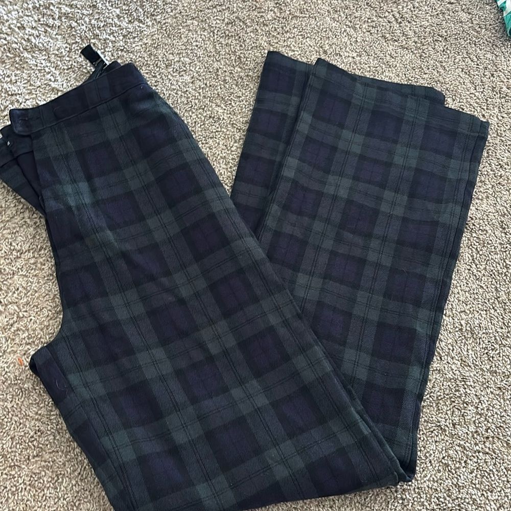 Brandy Melville‎ Womens Pants Green Plaid Retro Style Y2K Preppy Academia